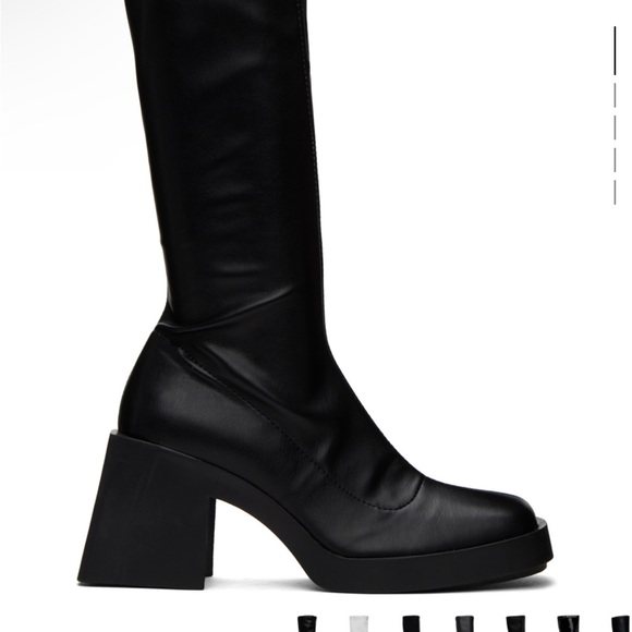 New Real Leather Black Boots Ssense Justine Clenquet - Picture 3 of 6